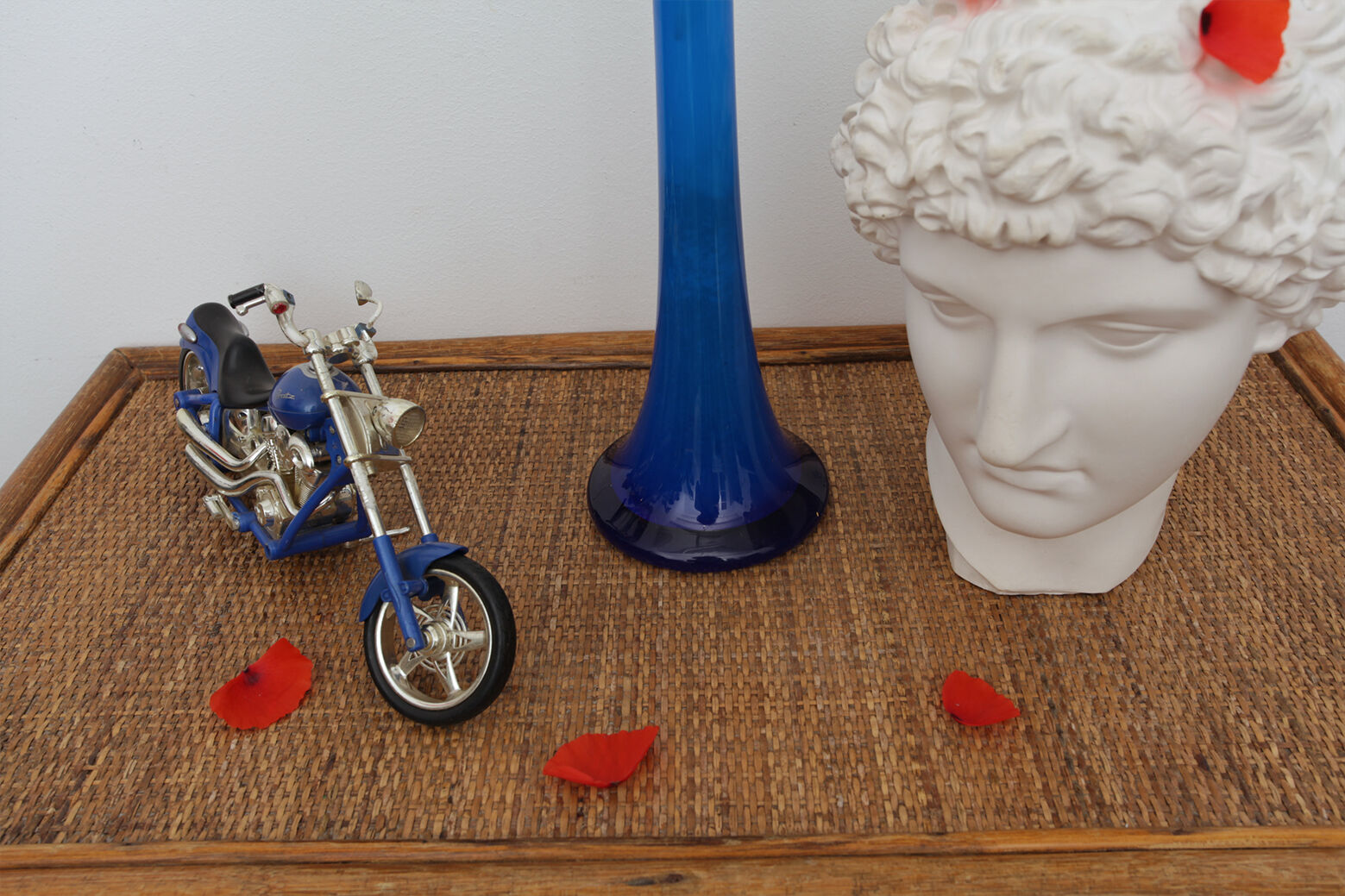 Large blue soliflore vase 70cm