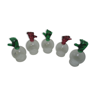 Set 5 glasses without feet Murano vintage