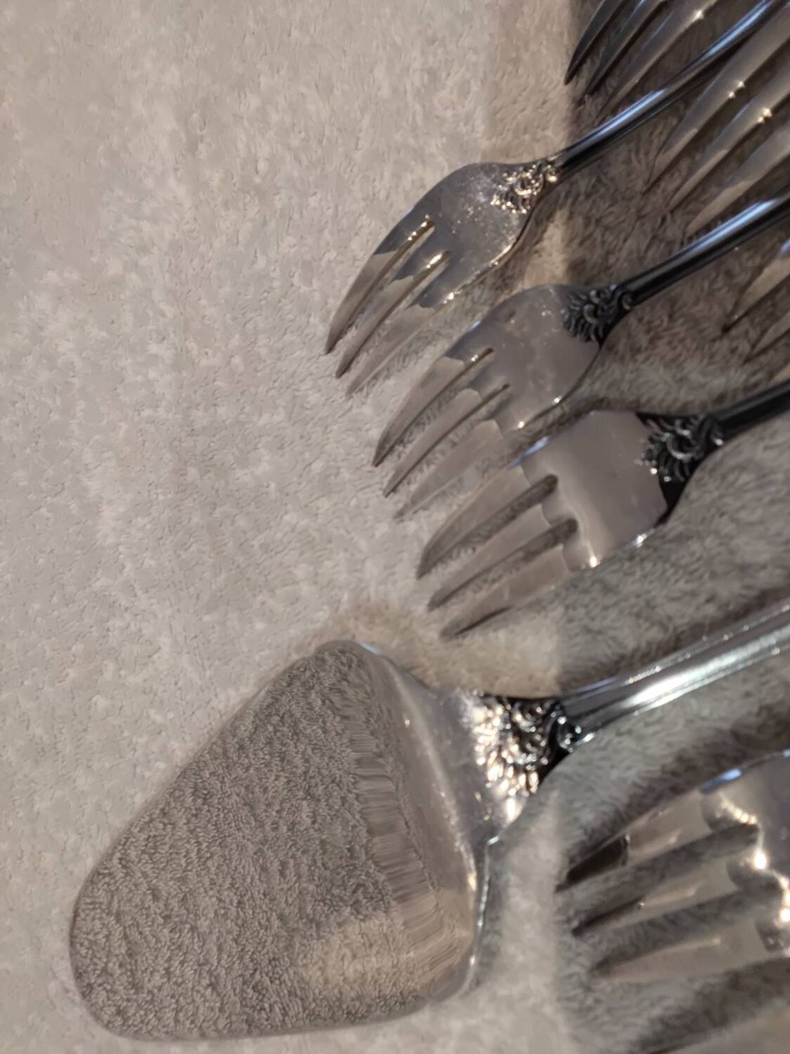 Frionnet rocaille silver metal cake forks 12 cake forks