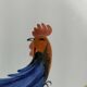 Hand-painted earthenware plate from Pornic, vintage rooster design