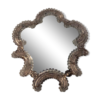 Venetian Murano glass mirror from the 50s and 60s 36x41cm