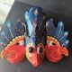 Ancient Balinese mask carved and painted – Stylised peacock – Art p