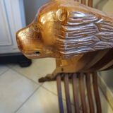 Florentine Savonarola chair, entirely hand-carved in walnut