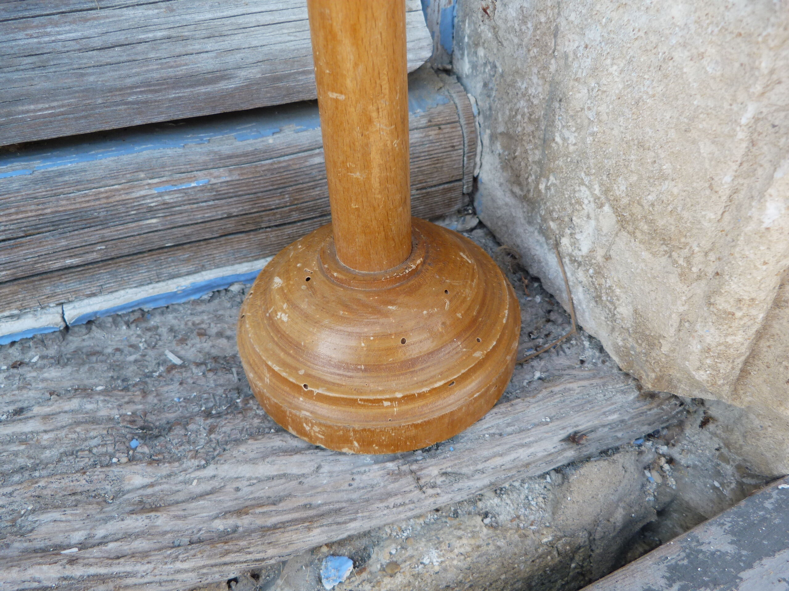 Old wooden hat door turned