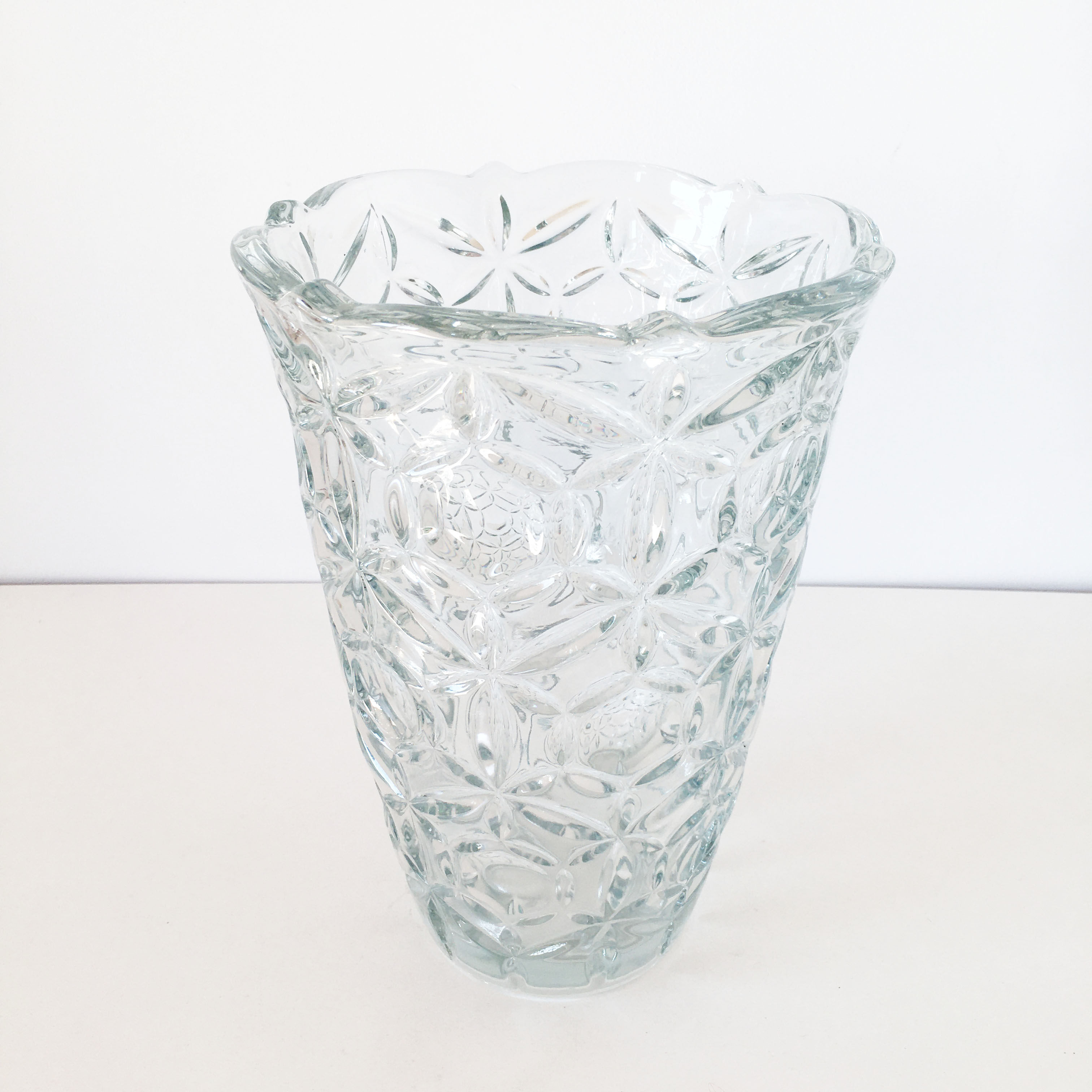 Ancient vase made of chiseled glass