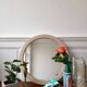 Beige plastic round mirror - 1970s