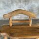 Small brutalist bench with backrest and armrests in Asian blonde teak H67 L6
