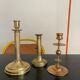 Set 3 vintage brass candlesticks