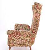 Fauteuil pour enfant en tissu floral vintage avec pieds en bois, Italie