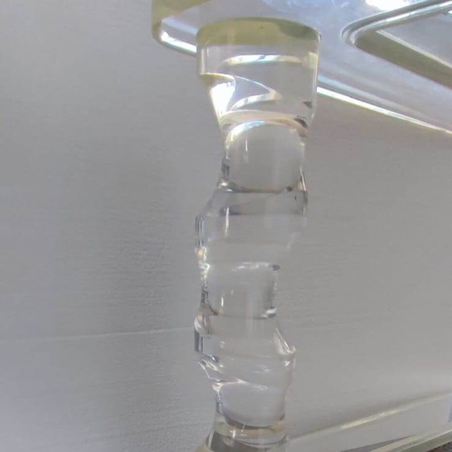 Two Tiered Coffee Table Manufactured for Maison Romeo in Lucite & Glass, France 1970s