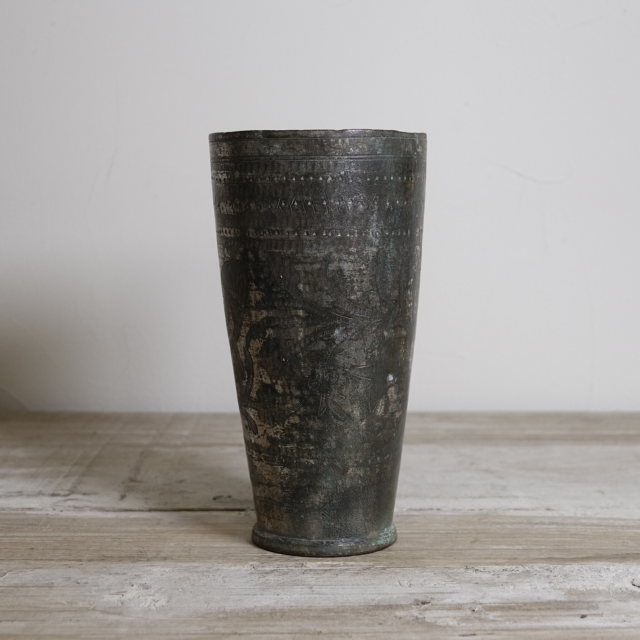 Antique brass lassi glass