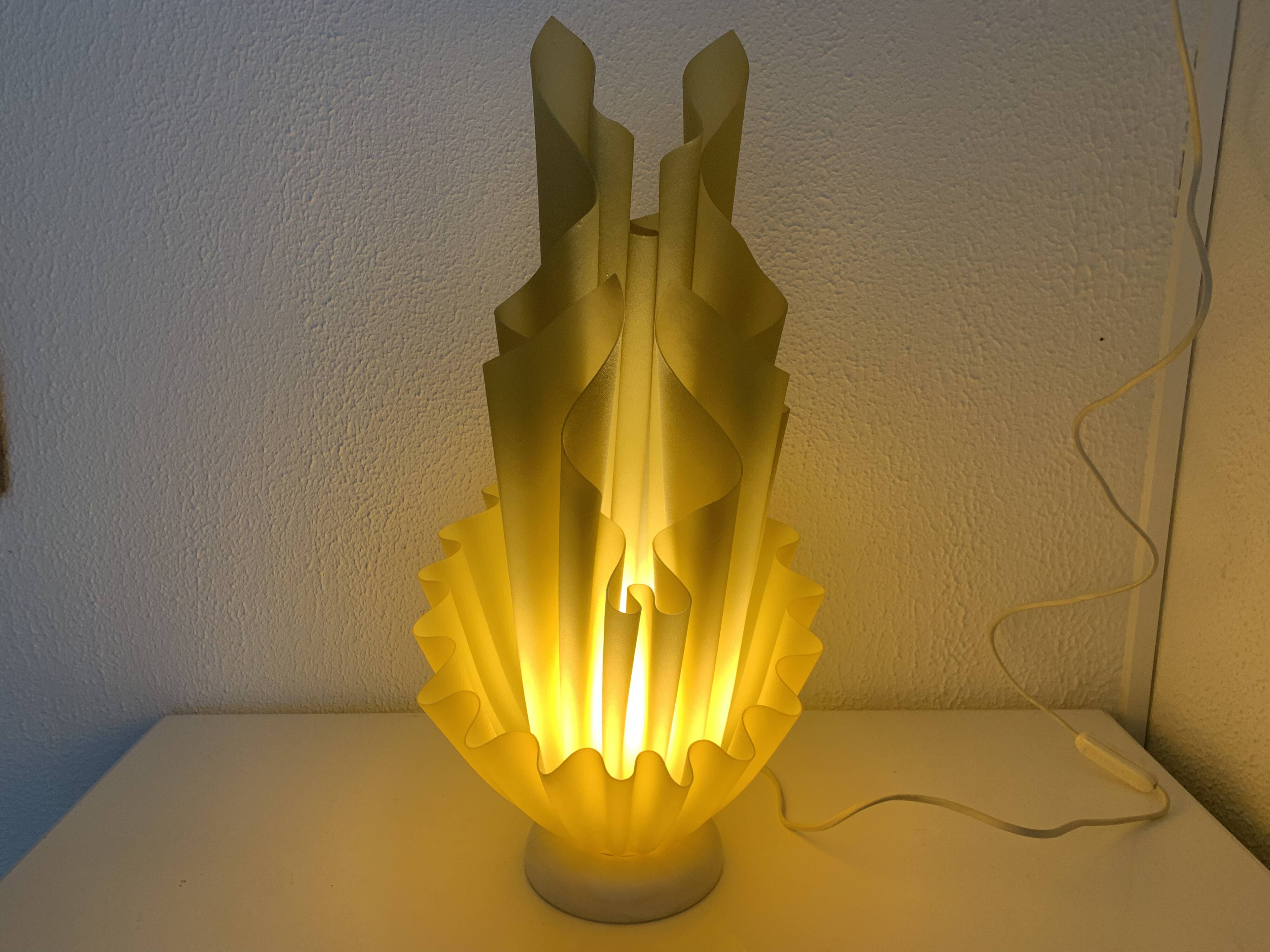 Vintage 1970 Georgia Jacob Corolle lamp, yellow flave - 51 cm