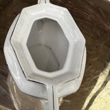 Art Deco sugar bowl circa 1930-40 Czechoslovakian porcelain - Silver trim