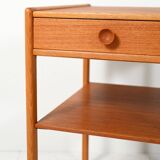 Pair of Scandinavian bedside tables from the 1950s–60s with carved handle