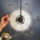 Vintage lampshade pendant lamp in white and gold granite glass