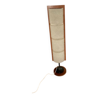 Vintage floor lamp in teak and granite Perspex