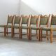 Chaises de salle à manger en chêne danois brutaliste des années 1960 dans le style de H. Kjærnulf
