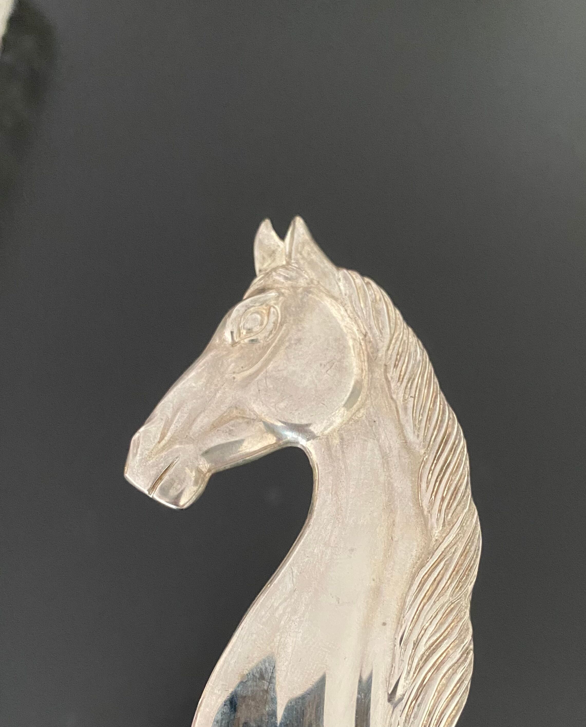 Silver metal bottle opener vintage horse shape