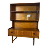 Vintage teak bookcase with glass doors – Scandinavian mid-century elegance
