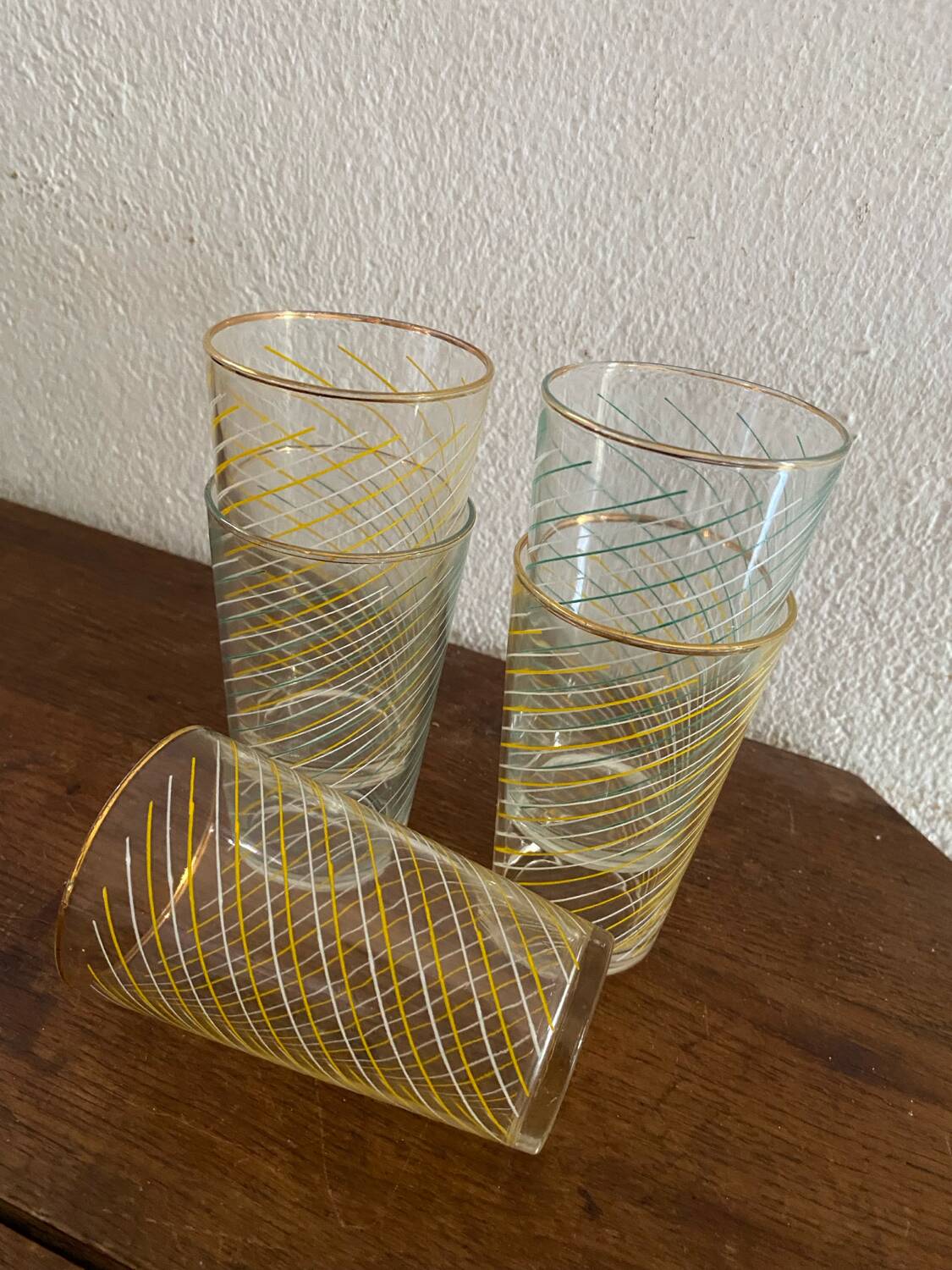 5 verres à orangeade des annees 70.