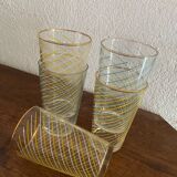 5 verres à orangeade des annees 70.