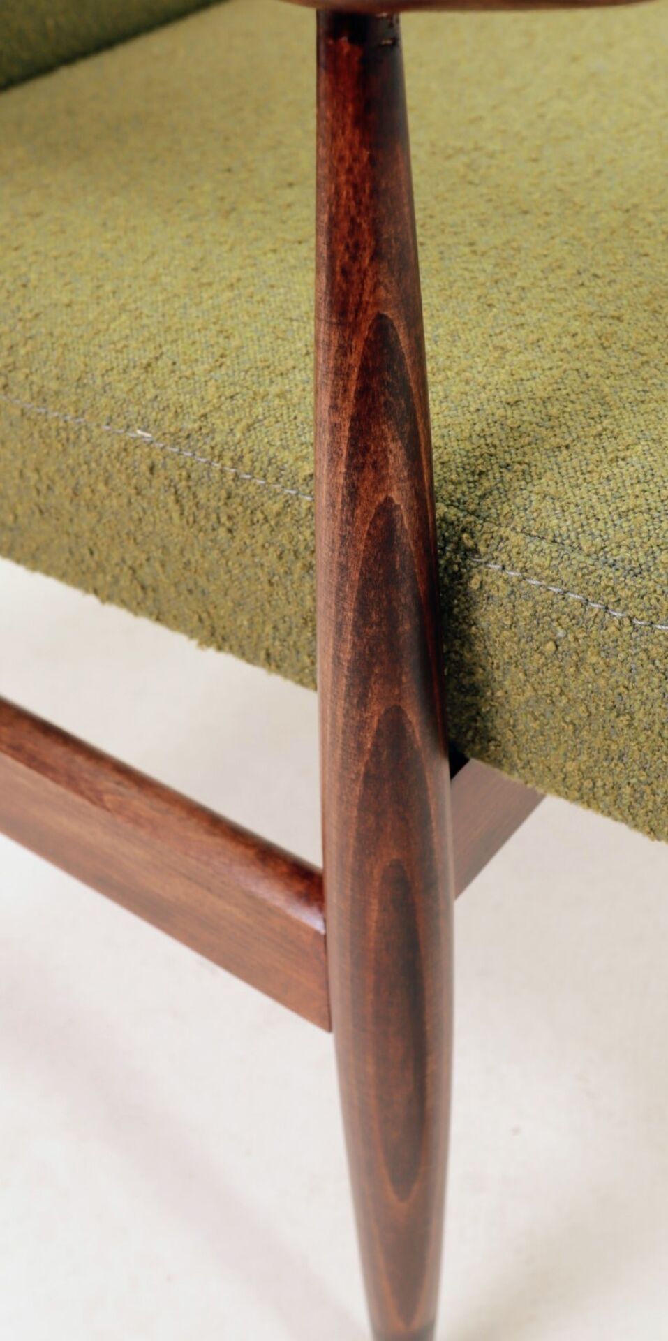 Pair de fauteuils scandinave mid century bouclette verte