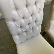 4 upholstered chairs in linen and ash, Maisons du Monde model Chloé.