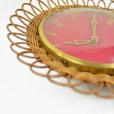 1960s Wicker wall clock UPG Halle, Germany