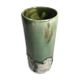Roll old glazed ceramic vase green