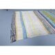 Vintage Turkish Hand-Knotted Wool Cotton Beige Kilim Area Rug 109x137