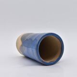 Lot de 3 vases grès émail bleu