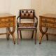 Paire de buffets vintage néoclassique en bois de ronce de chêne