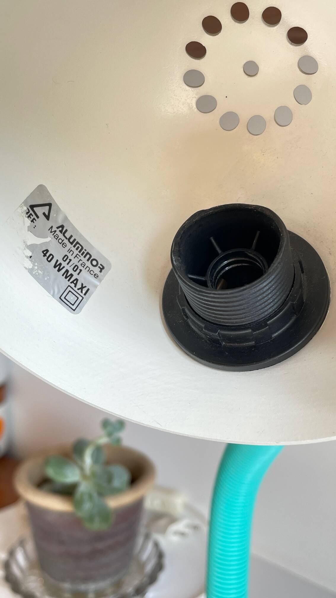 80s steel lamp by Aluminor France