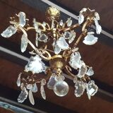 Lustre en bronze à pampilles