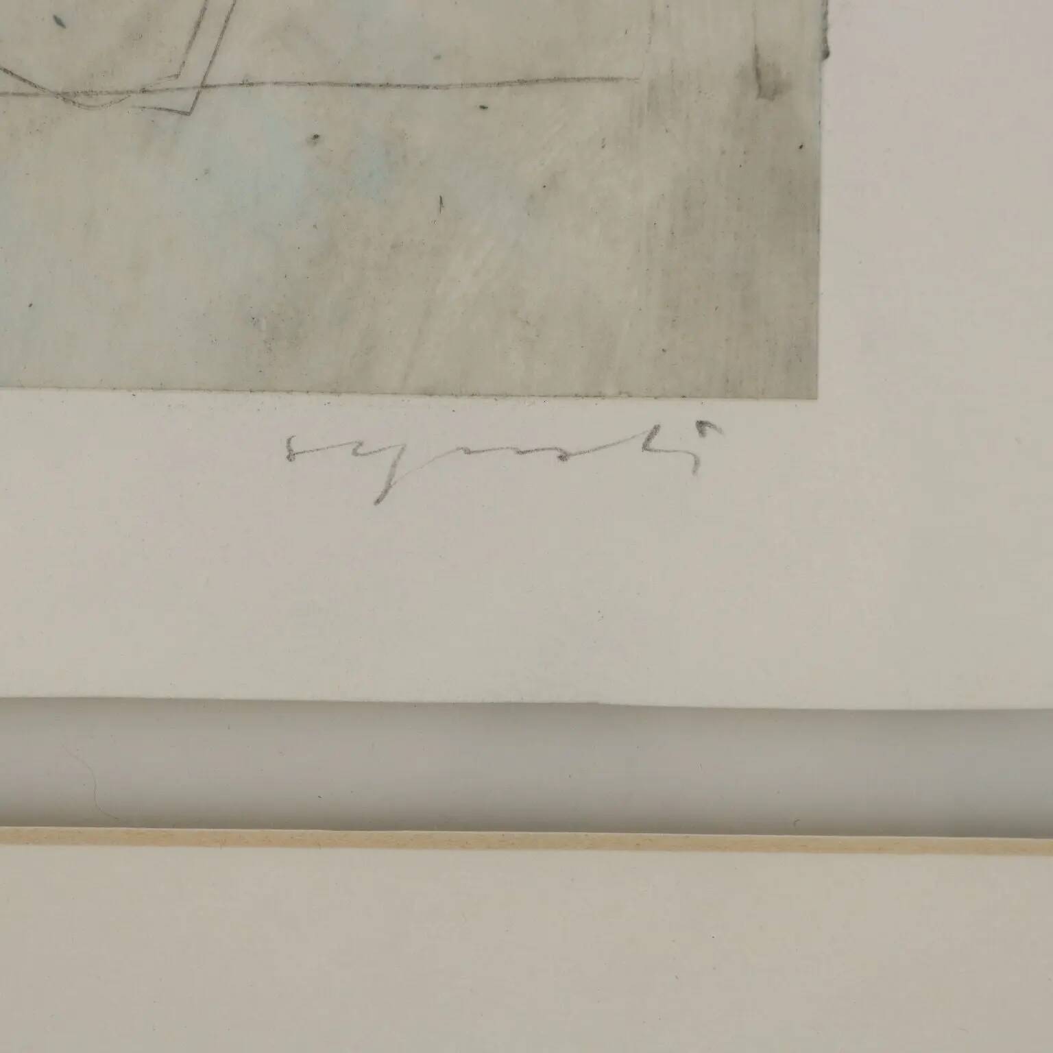 Peinture contemporaine signée Luca Caccioni, technique mixte, 1991