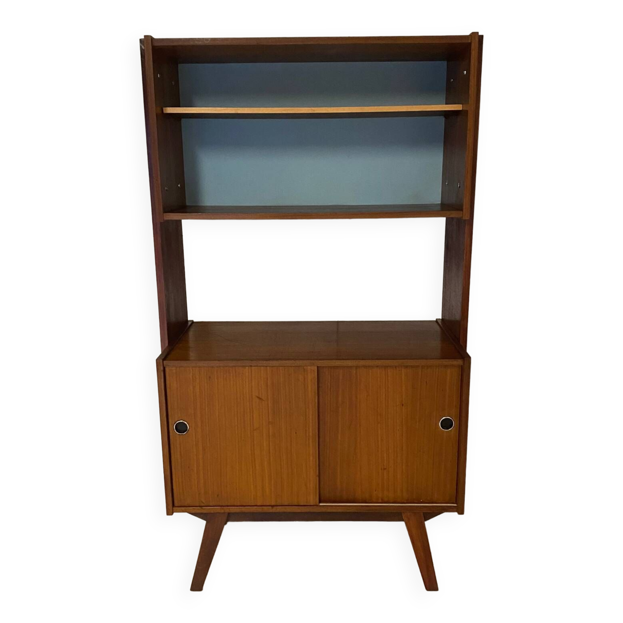 Vintage bookcase with compass feet from the 60s