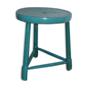 Tabouret tripode bois bleu 400mm