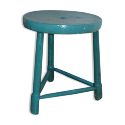Tabouret tripode bois bleu 400mm