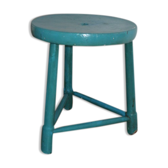 Tabouret tripode bois bleu 400mm