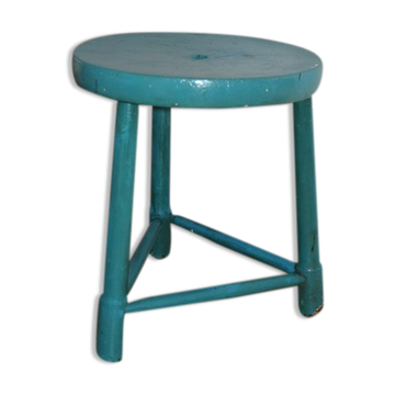 Blue wood tripod stool 400mm