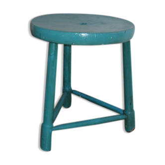 Blue wood tripod stool 400mm