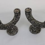 Pair of Fat Lava Candlesticks