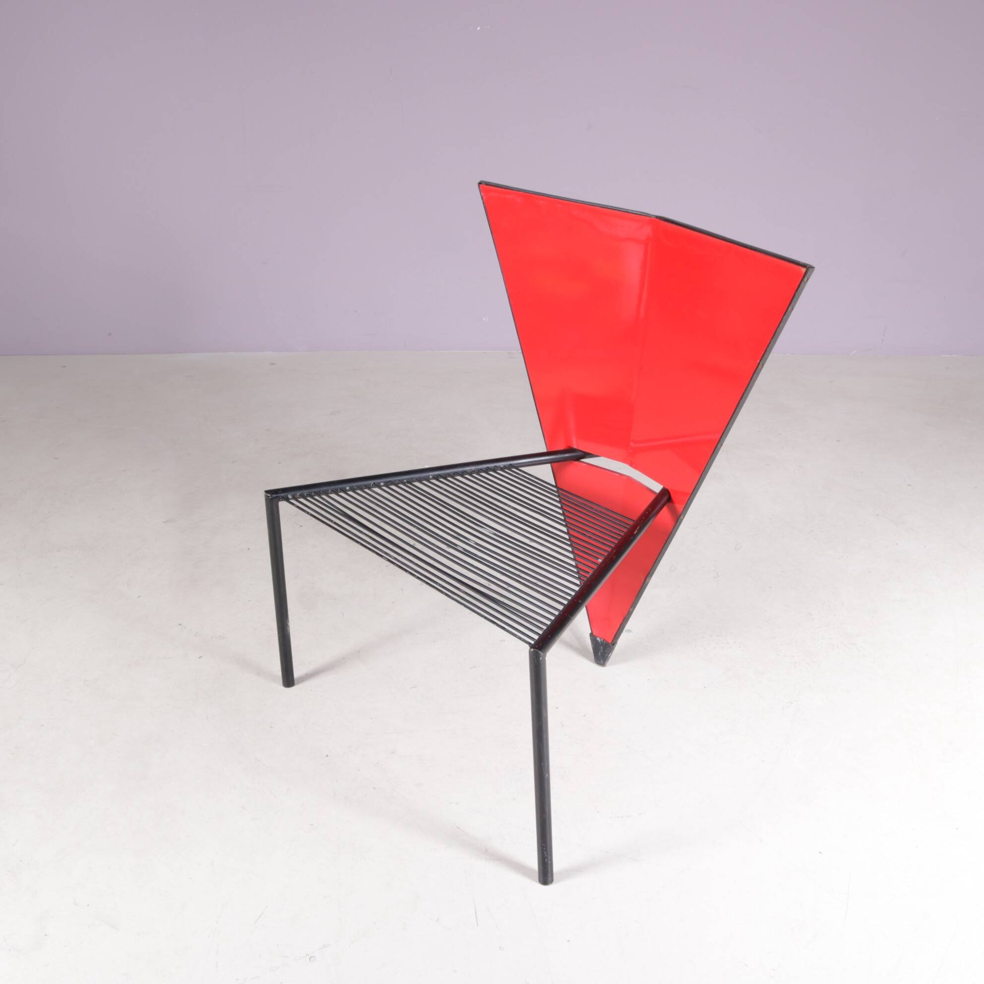 1980s Post modern chair red/black Netherlands