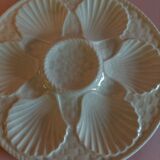 Assiette à huîtres en faïence blanche de Longchamp