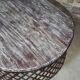 Table basse ronde en bois avec pieds métal