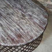 Table basse ronde en bois avec pieds métal
