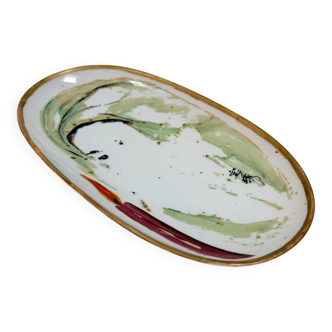 Small oval dish / China porcelain catchall
