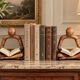 Carving Wooden Sculptures Book End, Decorative Figurine of Book Holder