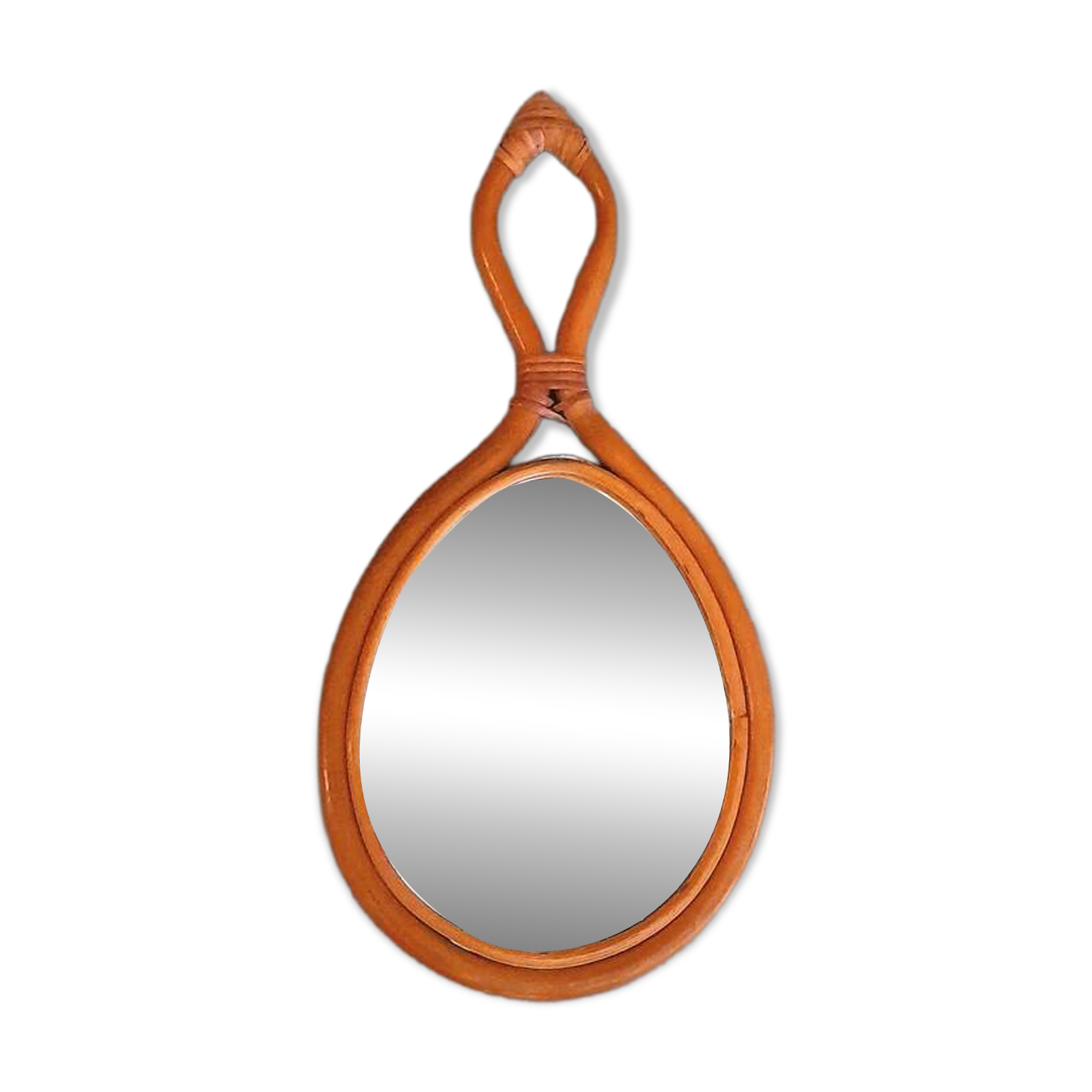 1960s rattan drop mirror