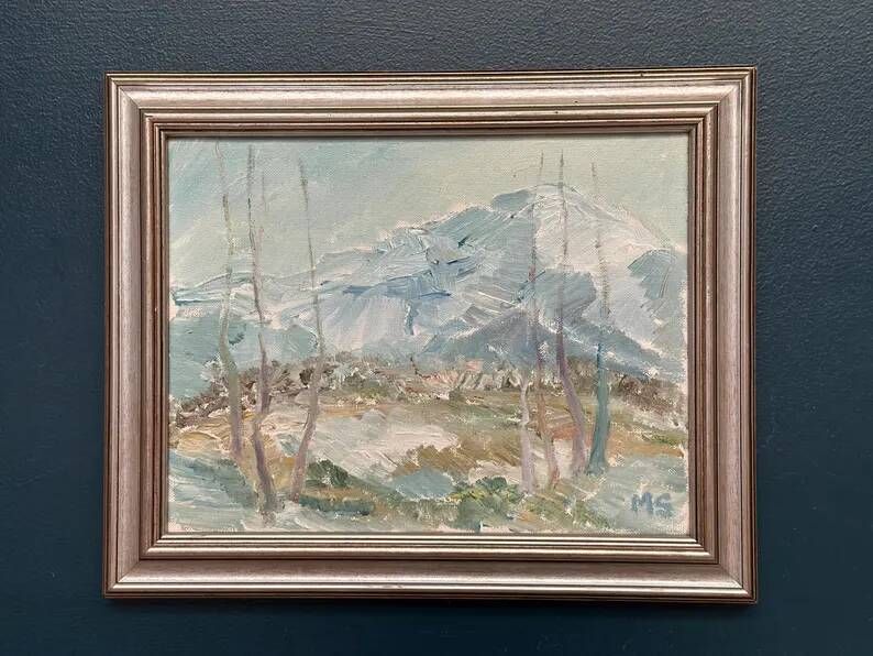 Original Swedish Oil Painting - "Nature Scene" by Maja Sjöberg - Signed - Vintage and Framed - 35.5 × 43.5 cm (14" × 17.1")